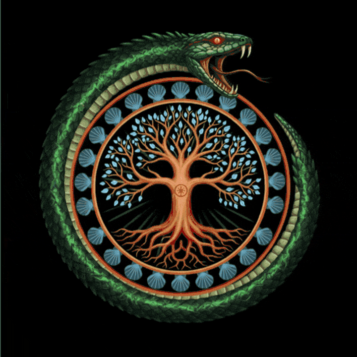 EN tete logo oracle noir vodoun spirituel énin royaume ALLADA
